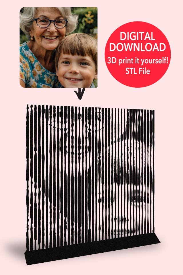 Black Halftone Portrait (STL file for 3D printer)