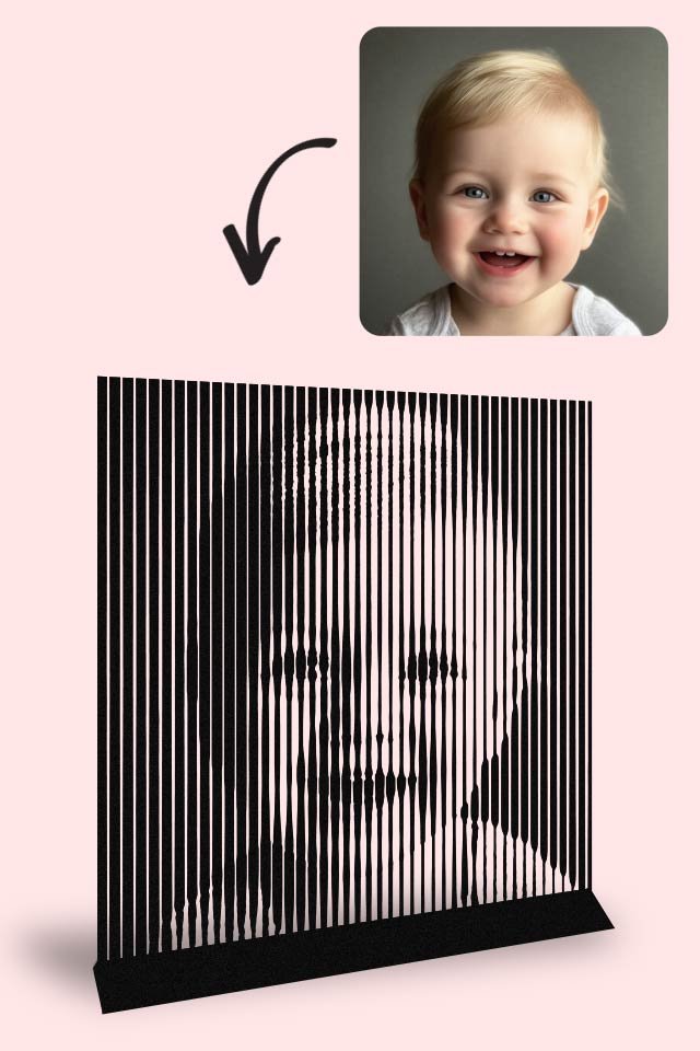 Black Halftone Portrait - 20x20cm - 3D Print