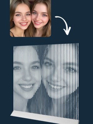 White Halftone Portrait - 20x20cm - 3D Print