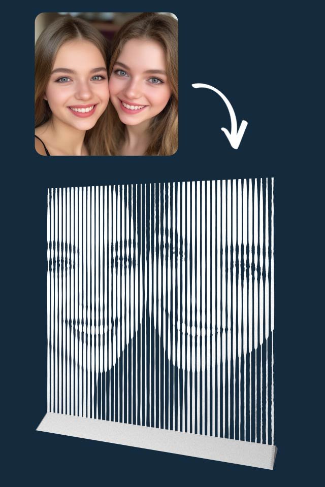 White Halftone Portrait - 20x20cm - 3D Print